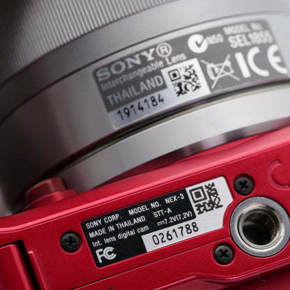 SONY NEX-3 E 18-55mm F3.5-5.6 レッド ミラーレス一眼 ソニー Eマウント
